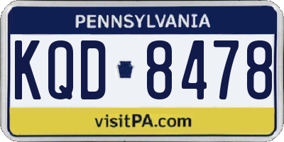 PA license plate KQD8478