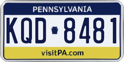 PA license plate KQD8481
