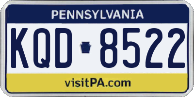 PA license plate KQD8522