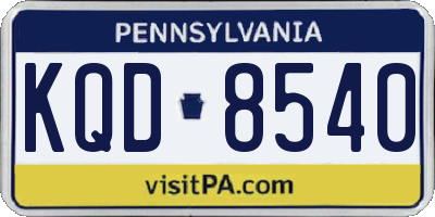 PA license plate KQD8540
