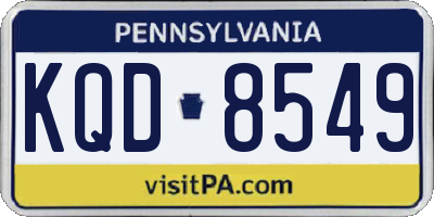 PA license plate KQD8549