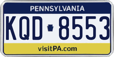 PA license plate KQD8553