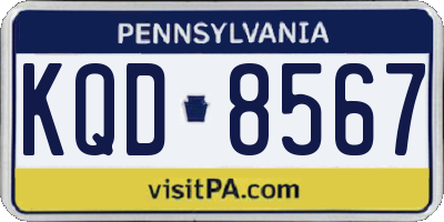 PA license plate KQD8567