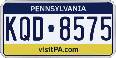PA license plate KQD8575