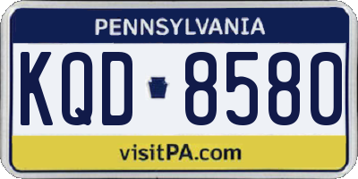 PA license plate KQD8580