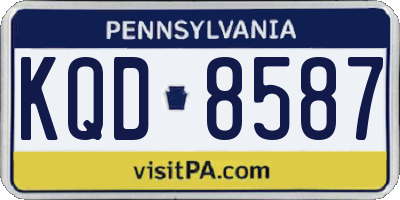 PA license plate KQD8587