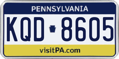 PA license plate KQD8605