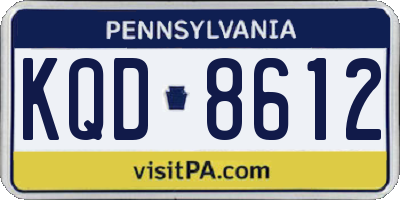 PA license plate KQD8612