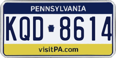 PA license plate KQD8614