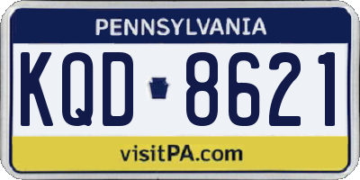 PA license plate KQD8621