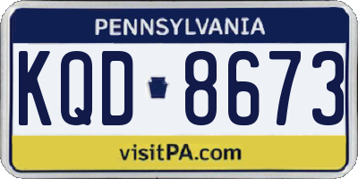 PA license plate KQD8673