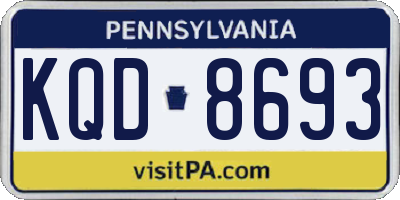 PA license plate KQD8693