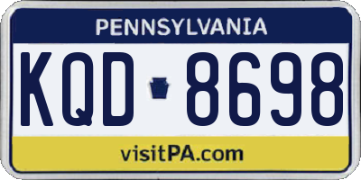 PA license plate KQD8698