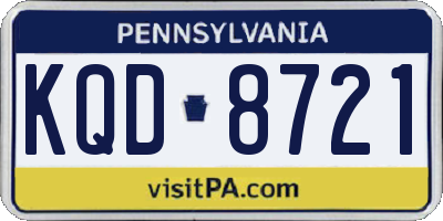 PA license plate KQD8721