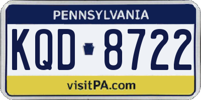 PA license plate KQD8722