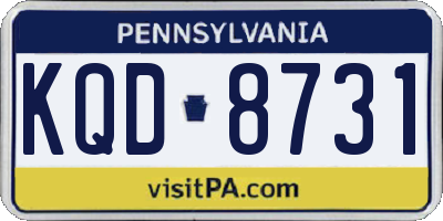 PA license plate KQD8731