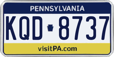 PA license plate KQD8737