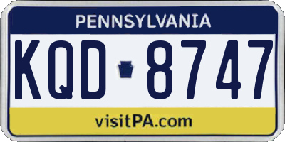 PA license plate KQD8747