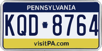 PA license plate KQD8764