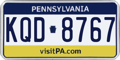 PA license plate KQD8767
