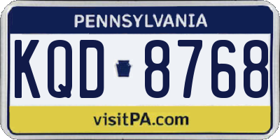 PA license plate KQD8768