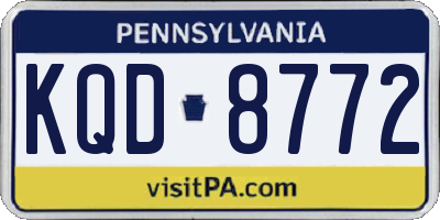 PA license plate KQD8772