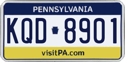 PA license plate KQD8901