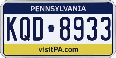 PA license plate KQD8933