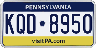 PA license plate KQD8950