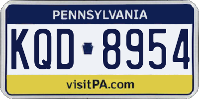 PA license plate KQD8954