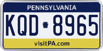 PA license plate KQD8965