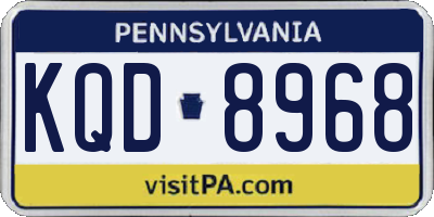 PA license plate KQD8968