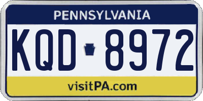 PA license plate KQD8972