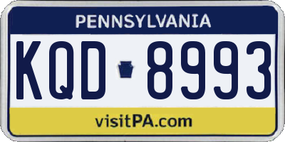 PA license plate KQD8993