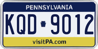 PA license plate KQD9012