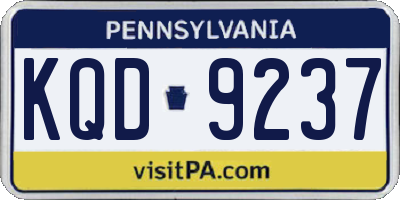 PA license plate KQD9237