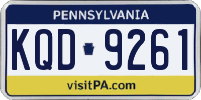 PA license plate KQD9261
