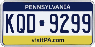 PA license plate KQD9299