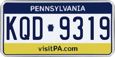 PA license plate KQD9319