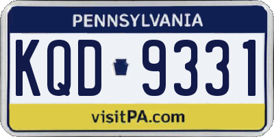 PA license plate KQD9331