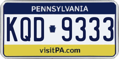PA license plate KQD9333