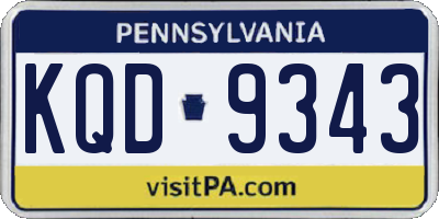 PA license plate KQD9343