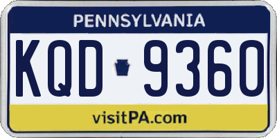 PA license plate KQD9360