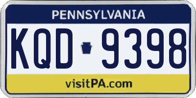 PA license plate KQD9398