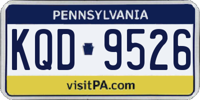 PA license plate KQD9526