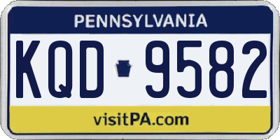 PA license plate KQD9582