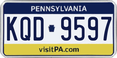PA license plate KQD9597