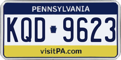 PA license plate KQD9623