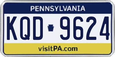 PA license plate KQD9624
