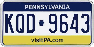PA license plate KQD9643